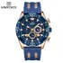 NAVIFORCE NF8019T Mens Watches TPU band Fashion Sport Quartz Watches Man Watch Chronograph Waterproof - Blue RoseGold